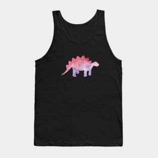 watercolor stegosaurus dinosaur Tank Top